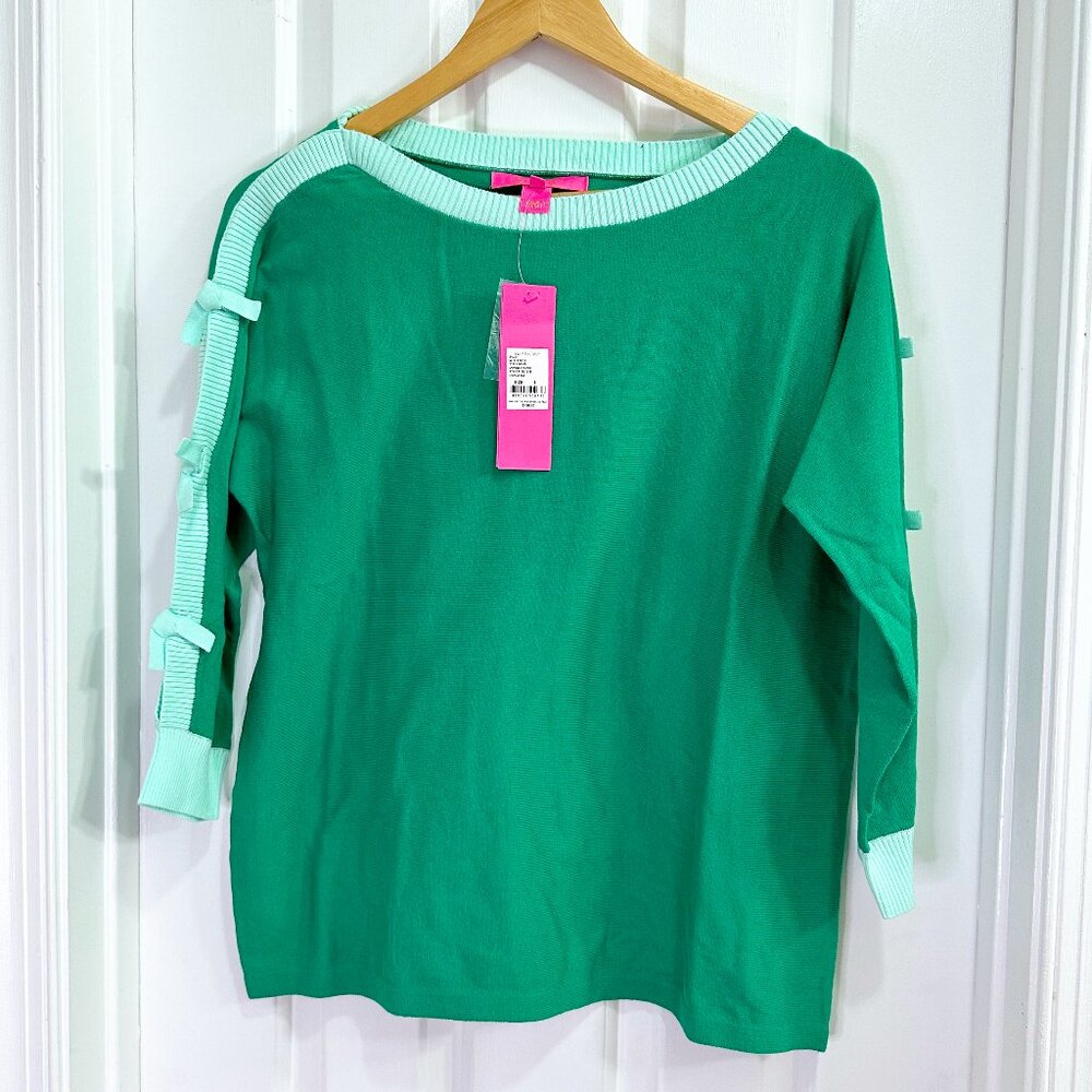 NWT Lilly Pulitzer Green Tie Larabee Sweater